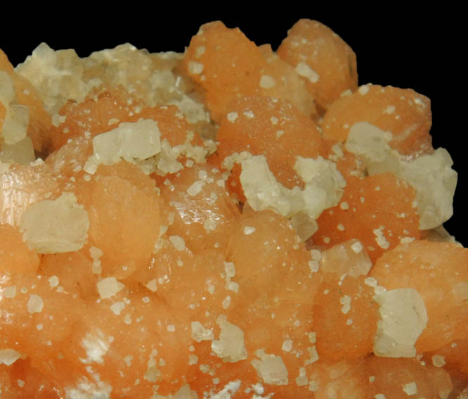 Stilbite with Calcite from Moore's Station Quarry, 44 km northeast of Philadelphia, Mercer County, New Jersey