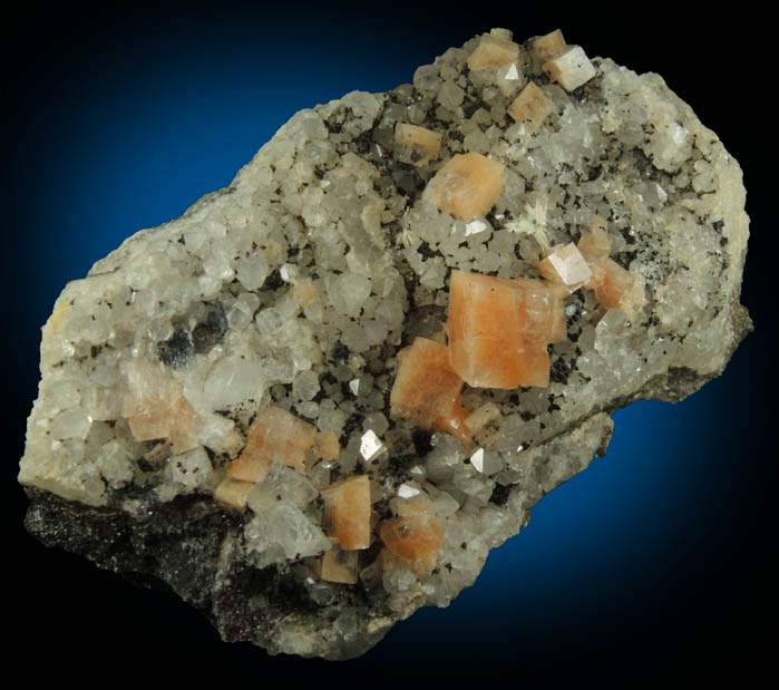 Chabazite, Calcite, Quartz, Goethite-Chamosite from Upper New Street Quarry, Paterson, Passaic County, New Jersey