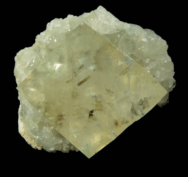 Calcite on Datolite from Millington Quarry, Bernards Township, Somerset County, New Jersey