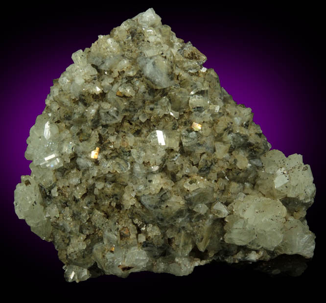 Pyrite, Calcite and Datolite on Quartz with unusual inclusions from Millington Quarry, Bernards Township, Somerset County, New Jersey