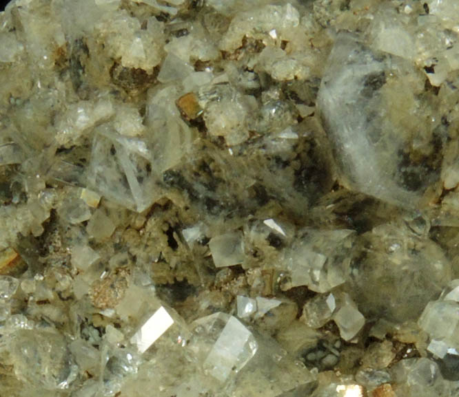 Pyrite, Calcite and Datolite on Quartz with unusual inclusions from Millington Quarry, Bernards Township, Somerset County, New Jersey