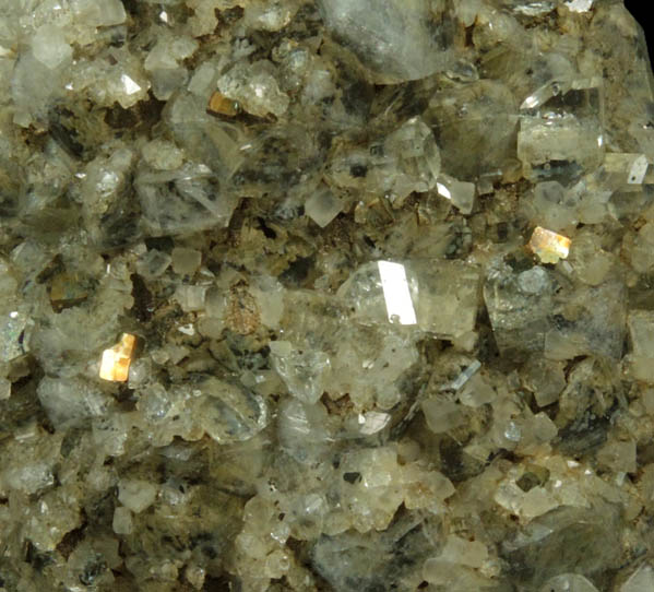 Pyrite, Calcite and Datolite on Quartz with unusual inclusions from Millington Quarry, Bernards Township, Somerset County, New Jersey