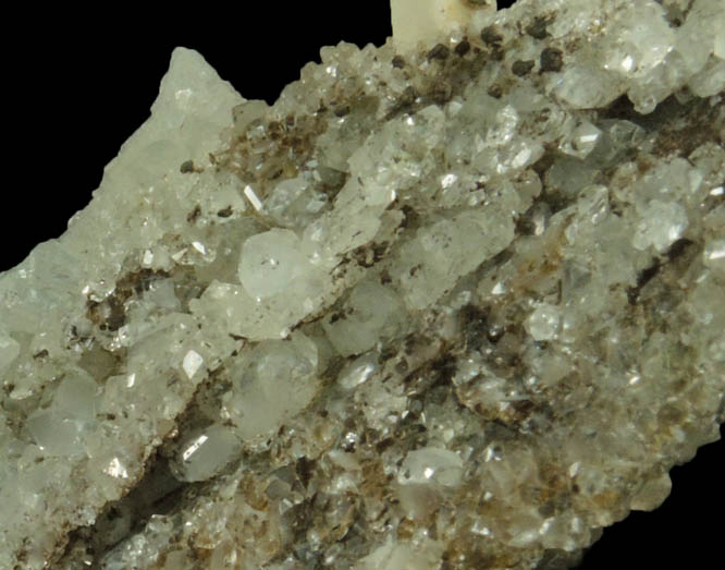 Calcite, Apophyllite, Pyrite on Prehnite pseudomorphs after Anhydrite from Millington Quarry, Bernards Township, Somerset County, New Jersey