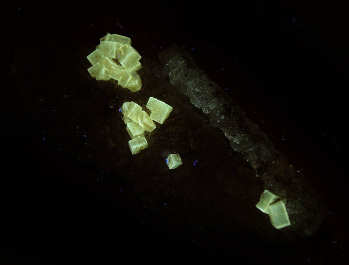 Calcite, Apophyllite, Pyrite on Prehnite pseudomorphs after Anhydrite from Millington Quarry, Bernards Township, Somerset County, New Jersey