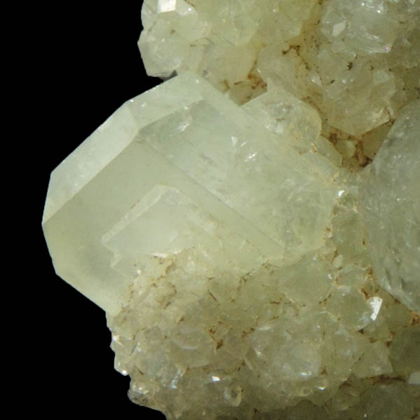 Apophyllite over Prehnite from Millington Quarry, Bernards Township, Somerset County, New Jersey