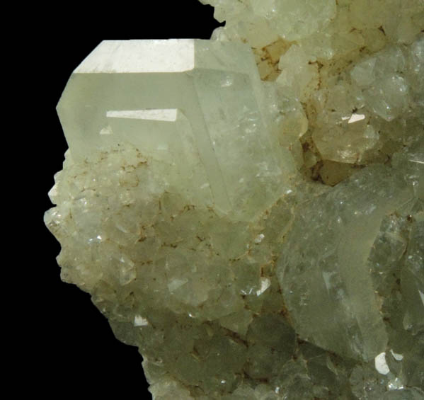 Apophyllite over Prehnite from Millington Quarry, Bernards Township, Somerset County, New Jersey