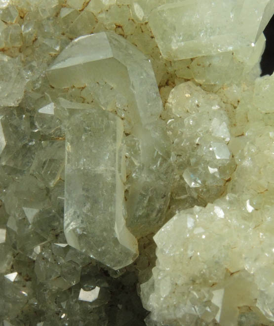 Apophyllite over Prehnite from Millington Quarry, Bernards Township, Somerset County, New Jersey