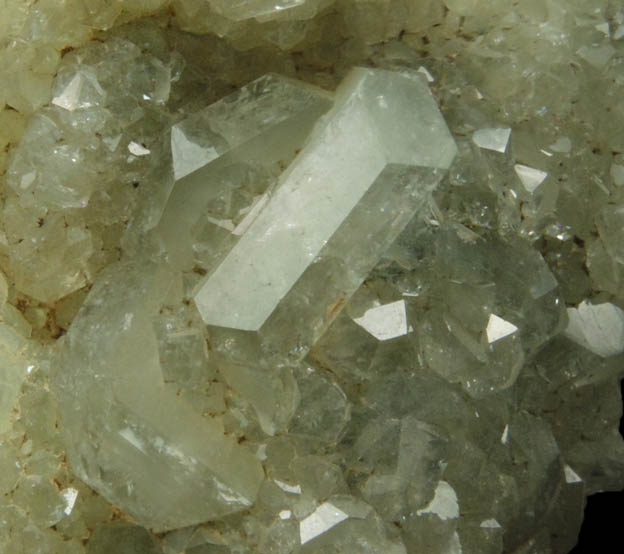 Apophyllite over Prehnite from Millington Quarry, Bernards Township, Somerset County, New Jersey