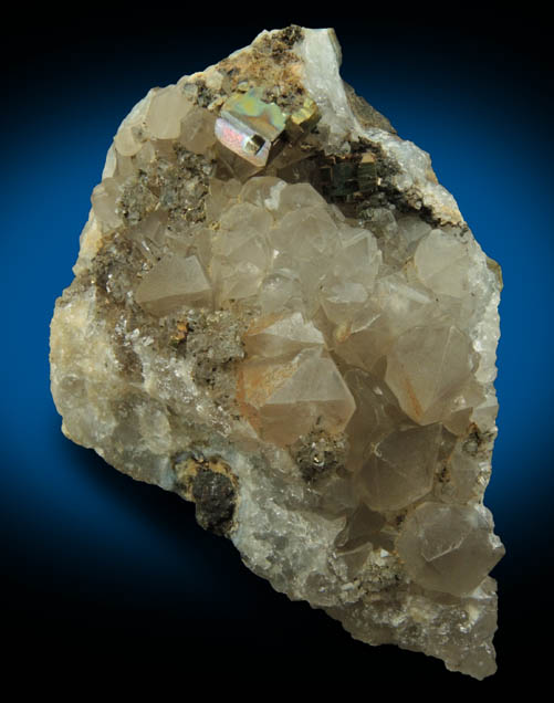 Pyrite on Smoky Quartz from Millington Quarry, Bernards Township, Somerset County, New Jersey