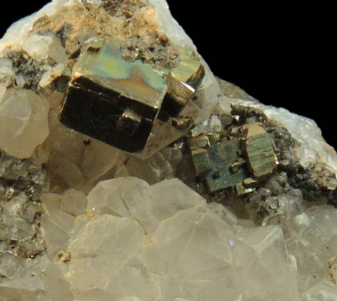 Pyrite on Smoky Quartz from Millington Quarry, Bernards Township, Somerset County, New Jersey