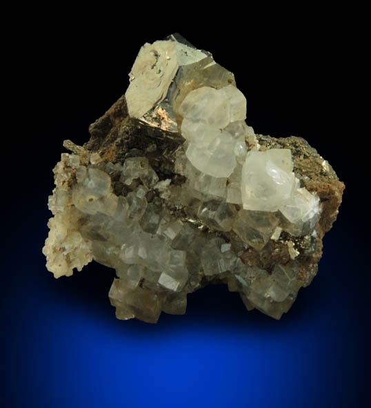 Pyrite with Calcite from Millington Quarry, State Pit, Bernards Township, Somerset County, New Jersey