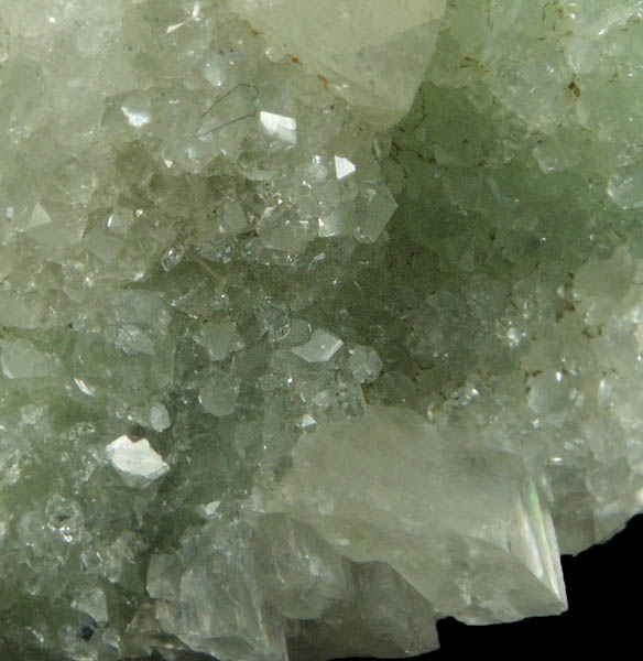Calcite and Apophyllite on Prehnite from Millington Quarry, Bernards Township, Somerset County, New Jersey