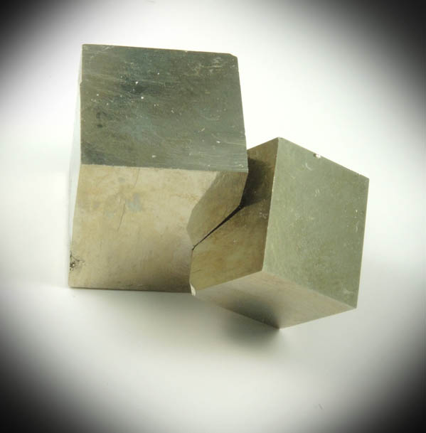 Pyrite (two interpenetrant cubic crystals) from Navajn, La Rioja, Spain