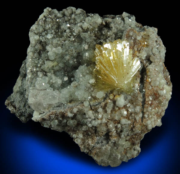 Mimetite on Calcite from Tsumeb Mine, Otavi-Bergland District, Oshikoto, Namibia