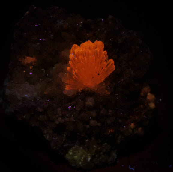 Mimetite on Calcite from Tsumeb Mine, Otavi-Bergland District, Oshikoto, Namibia