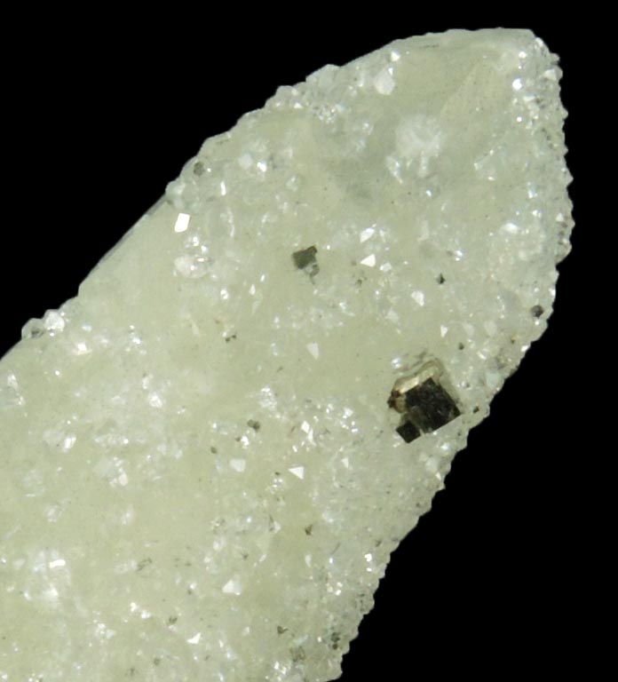 Pyrite and Quartz on Calcite from Millington Quarry, Bernards Township, Somerset County, New Jersey