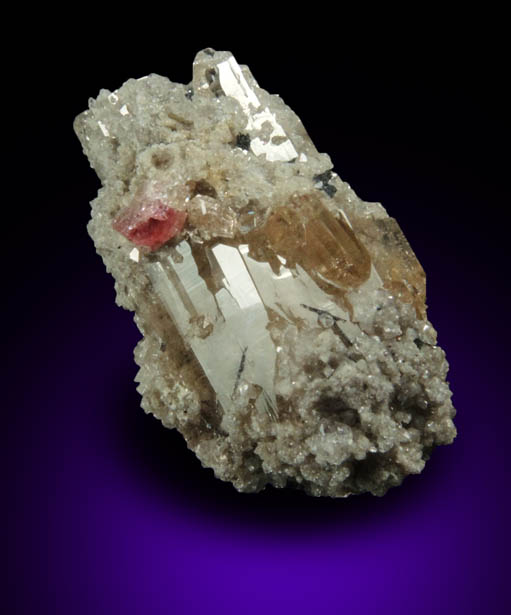Topaz with rhyolite inclusions and Red Beryl from Topaz Mountain, Thomas Range, Juab County, Utah