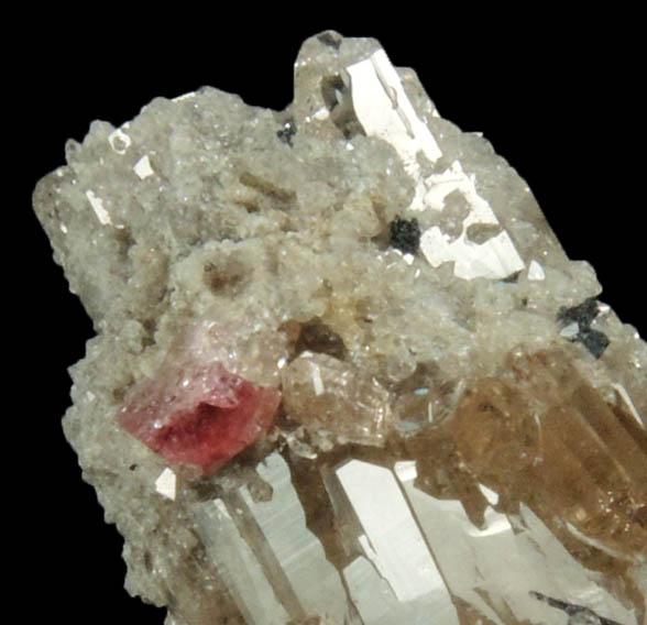 Topaz with rhyolite inclusions and Red Beryl from Topaz Mountain, Thomas Range, Juab County, Utah