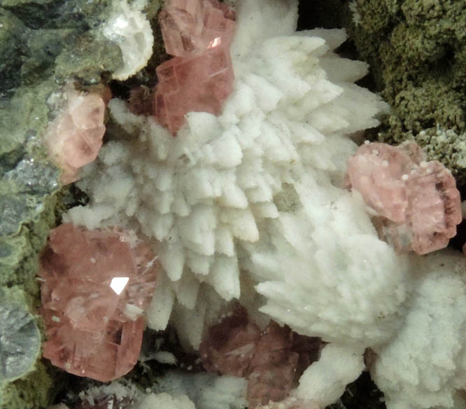 Rhodochrosite with Calcite from Santa Eulalia District, Aquiles Serdn, Chihuahua, Mexico