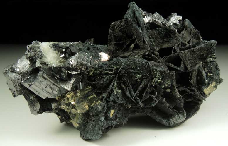 Chalcocite pseudomorphs after Covellite with Enargite, Pyrite and Quartz from Butte District, Summit Valley, Silver Bow County, Montana