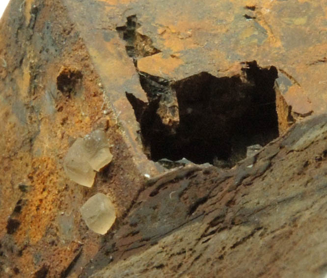 Fluorite on Goethite pseudomorph after Siderite from Specimen Rock, St. Peter's Dome, Pike's Peak, El Paso County, Colorado