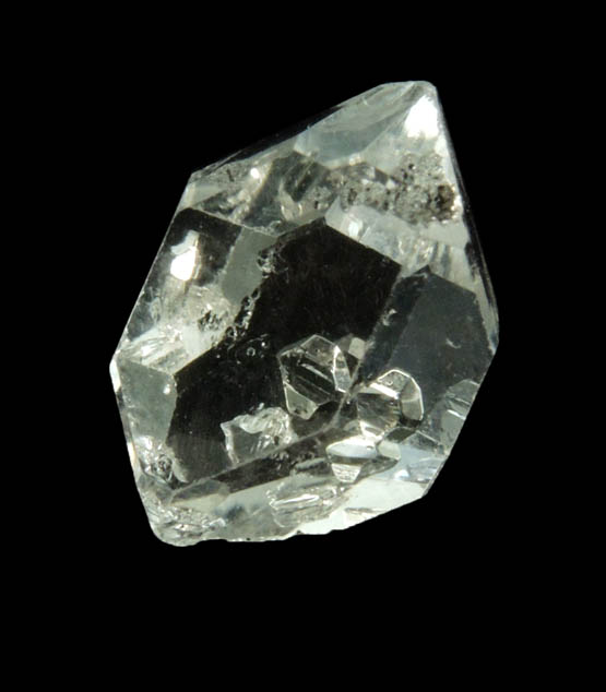 Quartz var. Herkimer Diamond with negative crystal inclusion from Hickory Hill Diamond Diggings, Fonda, Montgomery County, New York