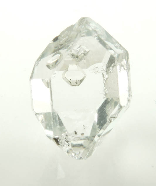 Quartz var. Herkimer Diamond with negative crystal inclusion from Hickory Hill Diamond Diggings, Fonda, Montgomery County, New York