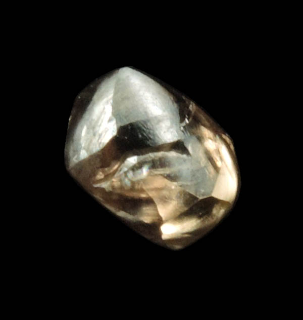 Diamond (0.67 carat brown distorted dodecahedral rough diamond) from Oranjemund District, southern coastal Namib Desert, Namibia