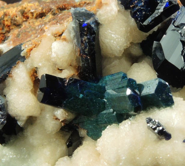 Azurite, Malachite, Calcite from Bisbee District, Cochise County, Arizona