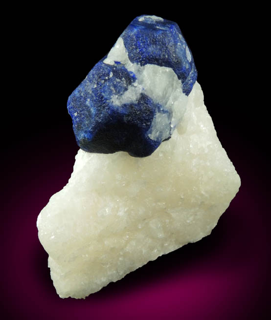 Lazurite var. Lapis Lazuli in marble from Sar-e-Sang, Kokscha Valley, Badakshan, Afghanistan (Type Locality for Lazurite)