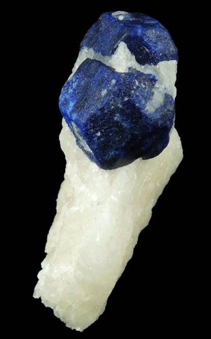 Lazurite var. Lapis Lazuli in marble from Sar-e-Sang, Kokscha Valley, Badakshan, Afghanistan (Type Locality for Lazurite)