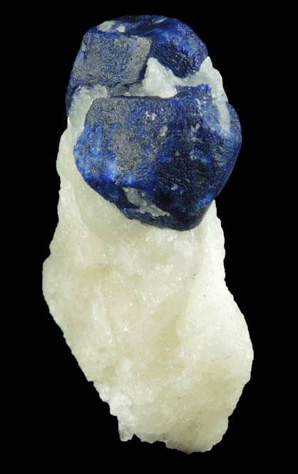 Lazurite var. Lapis Lazuli in marble from Sar-e-Sang, Kokscha Valley, Badakshan, Afghanistan (Type Locality for Lazurite)