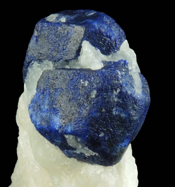 Lazurite var. Lapis Lazuli in marble from Sar-e-Sang, Kokscha Valley, Badakshan, Afghanistan (Type Locality for Lazurite)