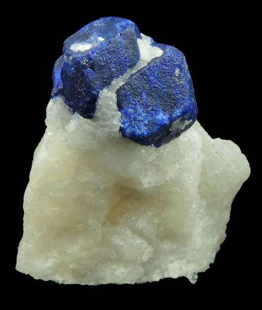 Lazurite var. Lapis Lazuli in marble from Sar-e-Sang, Kokscha Valley, Badakshan, Afghanistan (Type Locality for Lazurite)