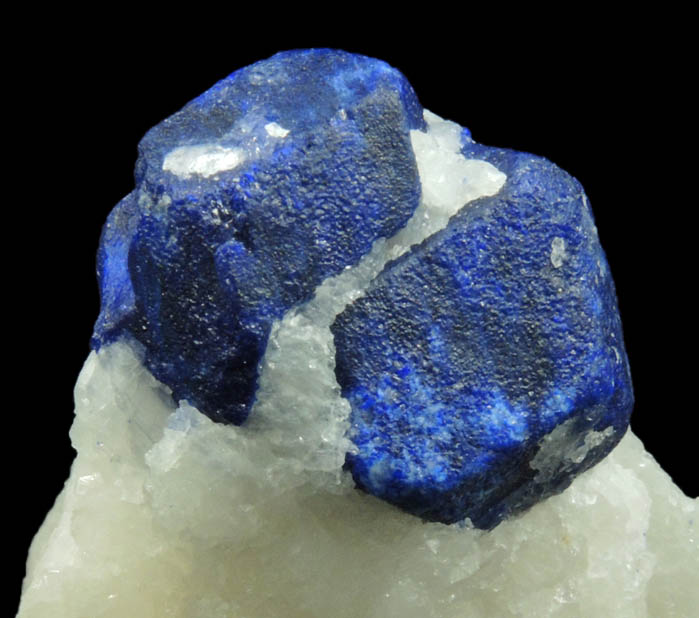 Lazurite var. Lapis Lazuli in marble from Sar-e-Sang, Kokscha Valley, Badakshan, Afghanistan (Type Locality for Lazurite)