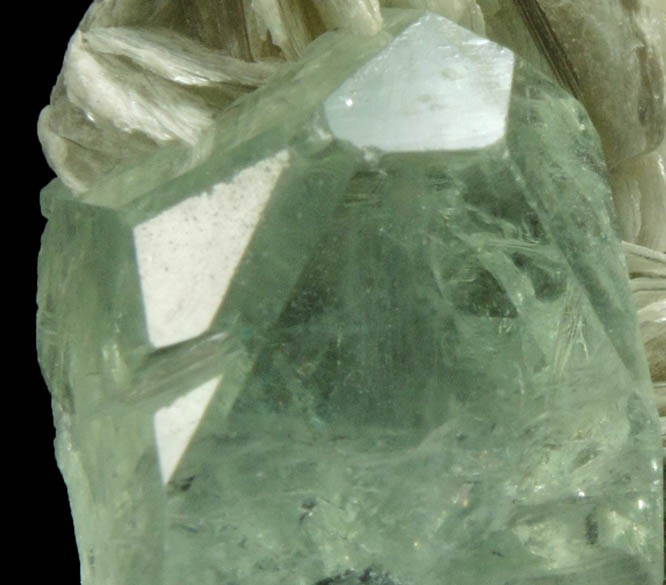 Beryl var. Aquamarine on Muscovite from Nagar, Hunza Valley, Gilgit District, Gilgit-Baltistan, Pakistan