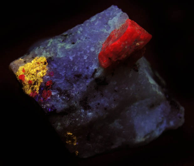 Corundum var. Ruby with minor Zircon from Mogok District, 115 km NNE of Mandalay, Mandalay Division, Myanmar (Burma)