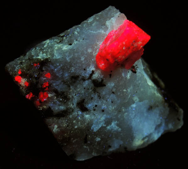 Corundum var. Ruby with minor Zircon from Mogok District, 115 km NNE of Mandalay, Mandalay Division, Myanmar (Burma)