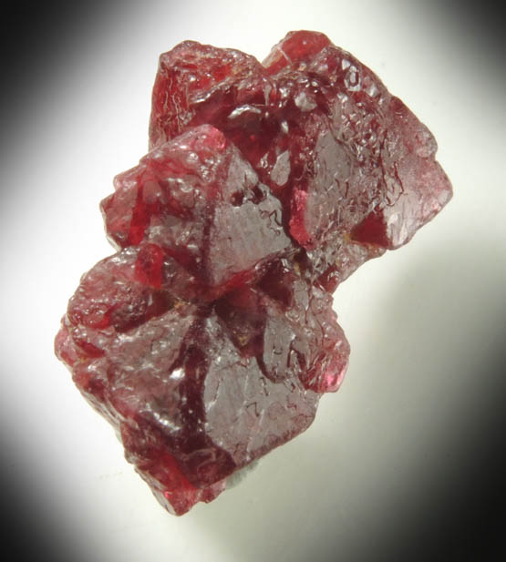 Spinel (twinned crystals) from Mogok District, 115 km NNE of Mandalay, border region between Sagaing and Mandalay Divisions, Myanmar