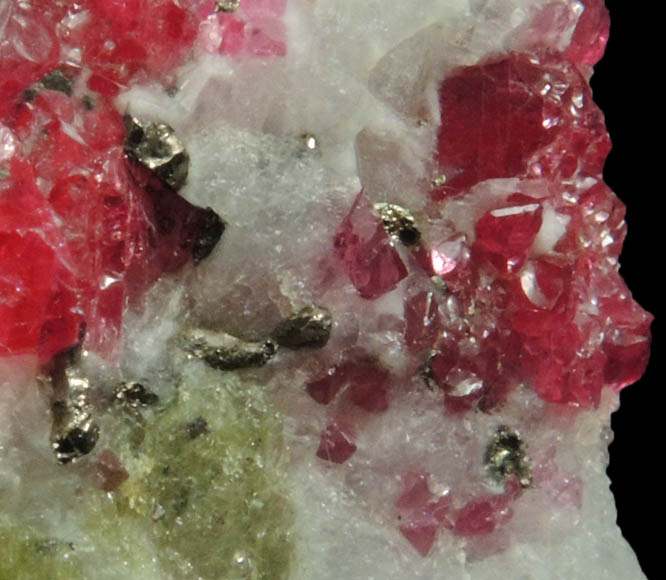 Spinel with Zircon in marble from Mogok District, 115 km NNE of Mandalay, Mandalay Division, Myanmar (Burma)