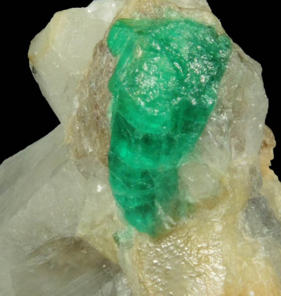 Beryl var. Emerald from Herat-Panjsher Fault, southeastern slope of the Panjshir River, Buzmal-Khenj area, Panjshir Province, Afghanistan