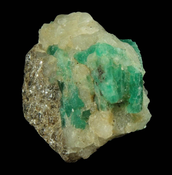 Beryl var. Emerald from Herat-Panjsher Fault, southeastern slope of the Panjshir River, Buzmal-Khenj area, Panjshir Province, Afghanistan