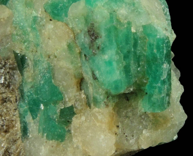 Beryl var. Emerald from Herat-Panjsher Fault, southeastern slope of the Panjshir River, Buzmal-Khenj area, Panjshir Province, Afghanistan