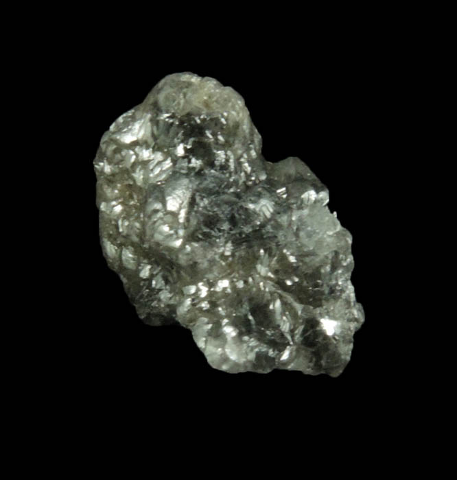 Diamond (2.07 carat gray complex uncut rough diamond cluster) from Mbuji-Mayi, 300 km east of Tshikapa, Democratic Republic of the Congo