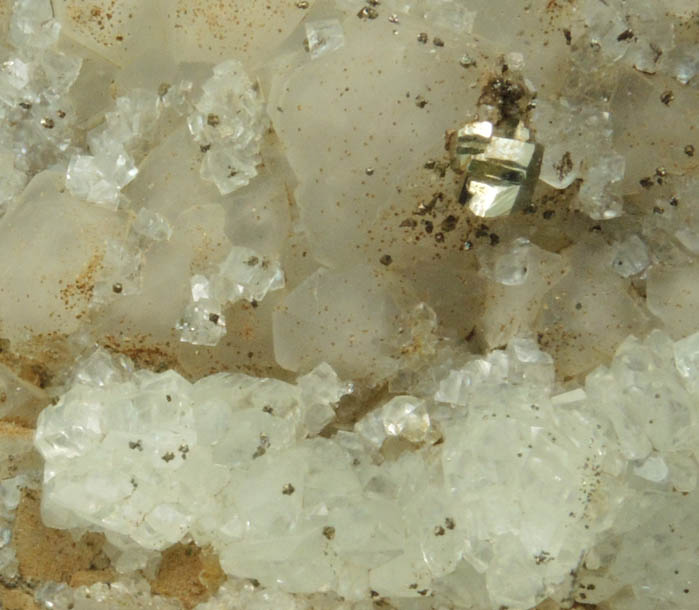 Pyrite, Calcite, Goethite on Smoky Quartz from Millington Quarry, Bernards Township, Somerset County, New Jersey