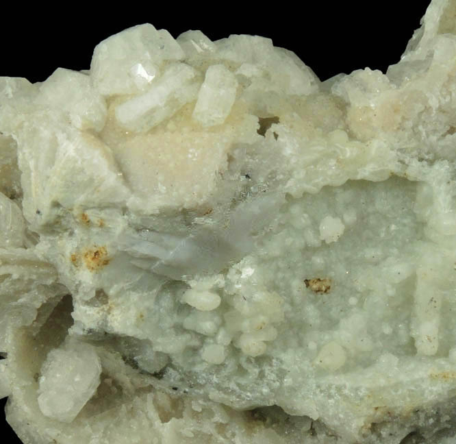 Apophyllite with Pyrite over Datolite from Millington Quarry, Bernards Township, Somerset County, New Jersey