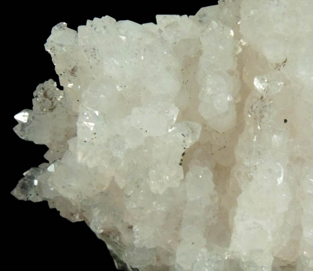 Quartz (amethystine) over Calcite from Upper New Street Quarry, Paterson, Passaic County, New Jersey