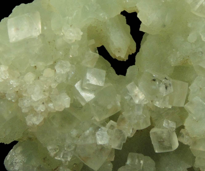 Prehnite with Calcite from Millington Quarry, Bernards Township, Somerset County, New Jersey