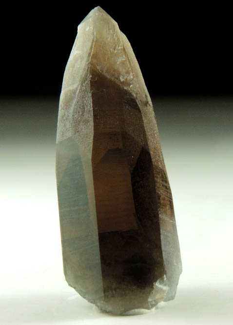 Quartz var. Smoky Quartz (with rare crystal faces) Dauphin Law Twin from Lake George District, Park County, Colorado