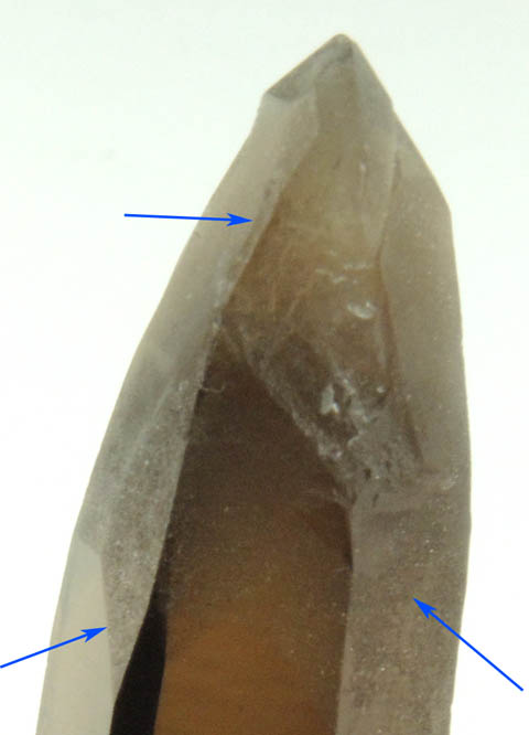 Quartz var. Smoky Quartz (with rare crystal faces) Dauphin Law Twin from Lake George District, Park County, Colorado